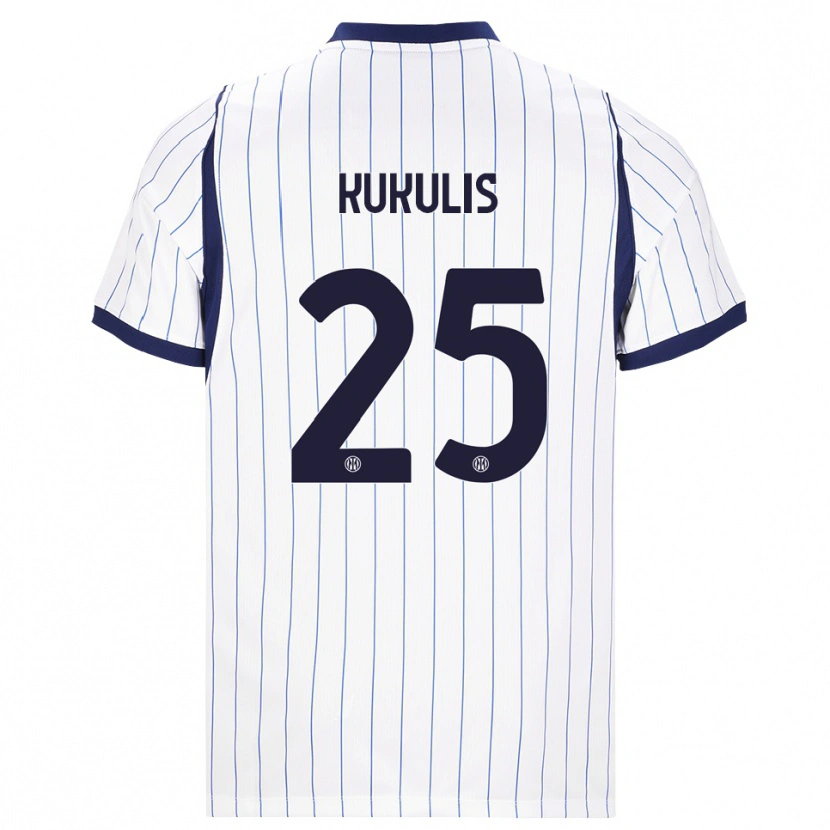 Danxen Herren Roberts Kukulis #25 Weiß Dunkelblau Auswärtstrikot Trikot 2026/27 T-Shirt Schweiz