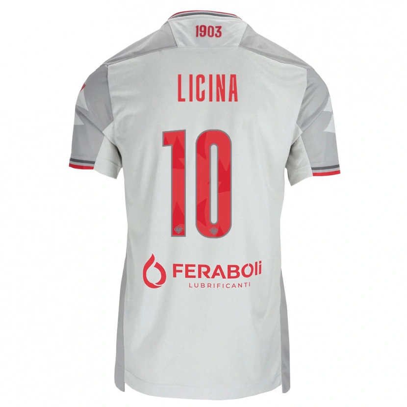 Danxen Herren Adin Licina #10 Grau Weiß Rot Auswärtstrikot Trikot 2026/27 T-Shirt Schweiz