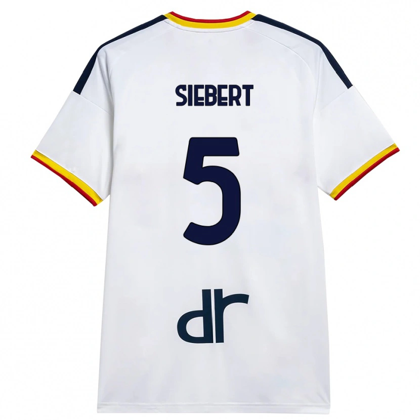 Danxen Herren Jamil Siebert #5 Weiß Gelb Rot Auswärtstrikot Trikot 2026/27 T-Shirt Schweiz