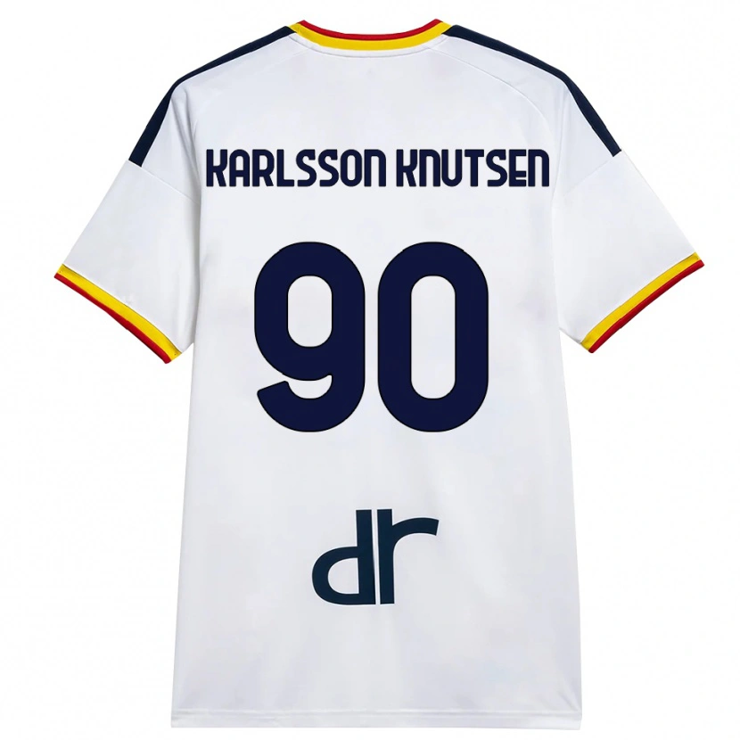 Danxen Herren Storm Karlsson Knutsen #90 Weiß Gelb Rot Auswärtstrikot Trikot 2026/27 T-Shirt Schweiz