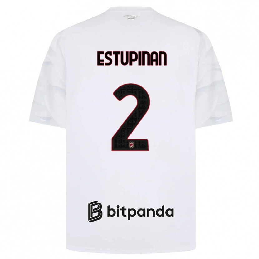 Danxen Herren Pervis Estupiñán #2 Weiß Rot Schwarz Auswärtstrikot Trikot 2026/27 T-Shirt Schweiz