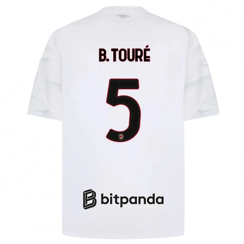 Danxen Herren Fode Ballo-Toure #5 Weiß Rot Schwarz Auswärtstrikot Trikot 2026/27 T-Shirt Schweiz