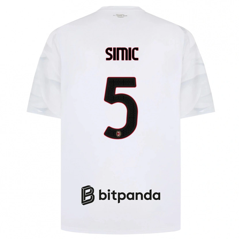 Danxen Herren Jan-Carlo Simic #5 Weiß Rot Schwarz Auswärtstrikot Trikot 2026/27 T-Shirt Schweiz