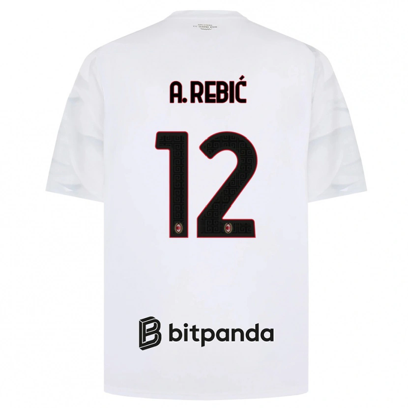 Danxen Herren Ante Rebic #12 Weiß Rot Schwarz Auswärtstrikot Trikot 2026/27 T-Shirt Schweiz