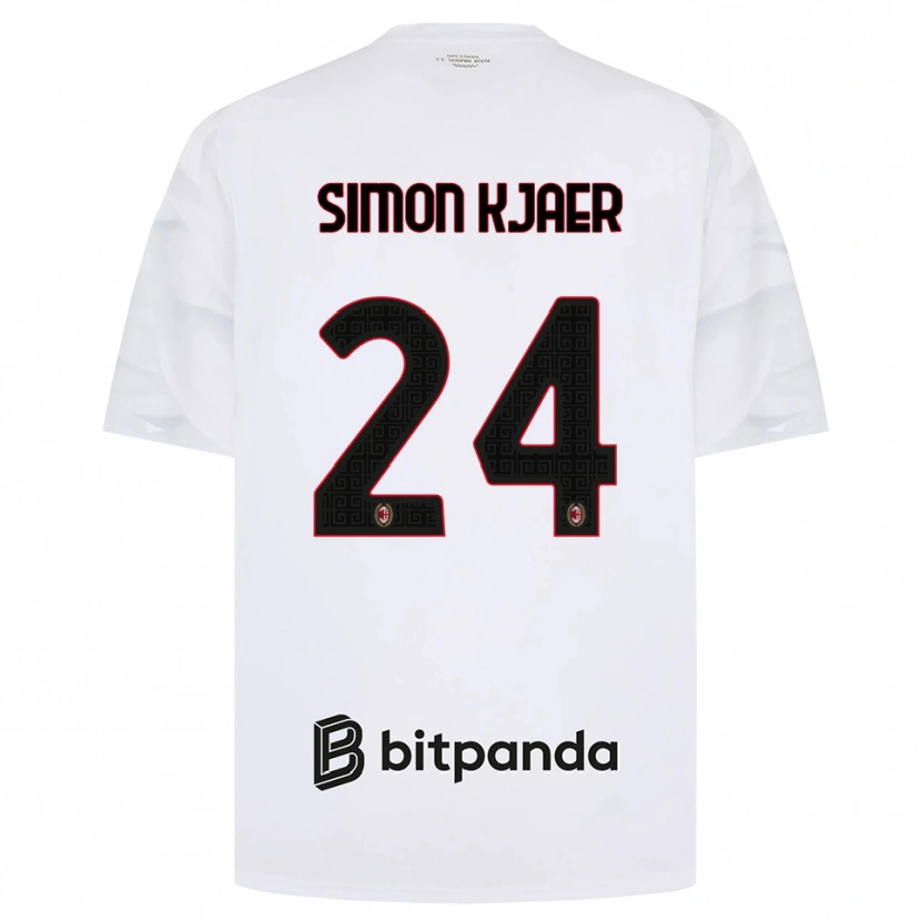 Danxen Herren Simon Kjaer #24 Weiß Rot Schwarz Auswärtstrikot Trikot 2026/27 T-Shirt Schweiz