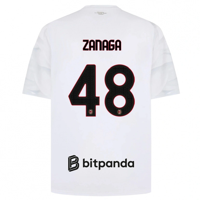 Danxen Herren Edoardo Zanaga #48 Weiß Rot Schwarz Auswärtstrikot Trikot 2026/27 T-Shirt Schweiz