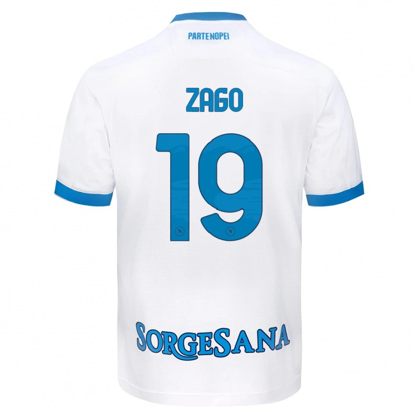 Danxen Herren Gabriele Zago #19 Weiß Hellblau Auswärtstrikot Trikot 2026/27 T-Shirt Schweiz