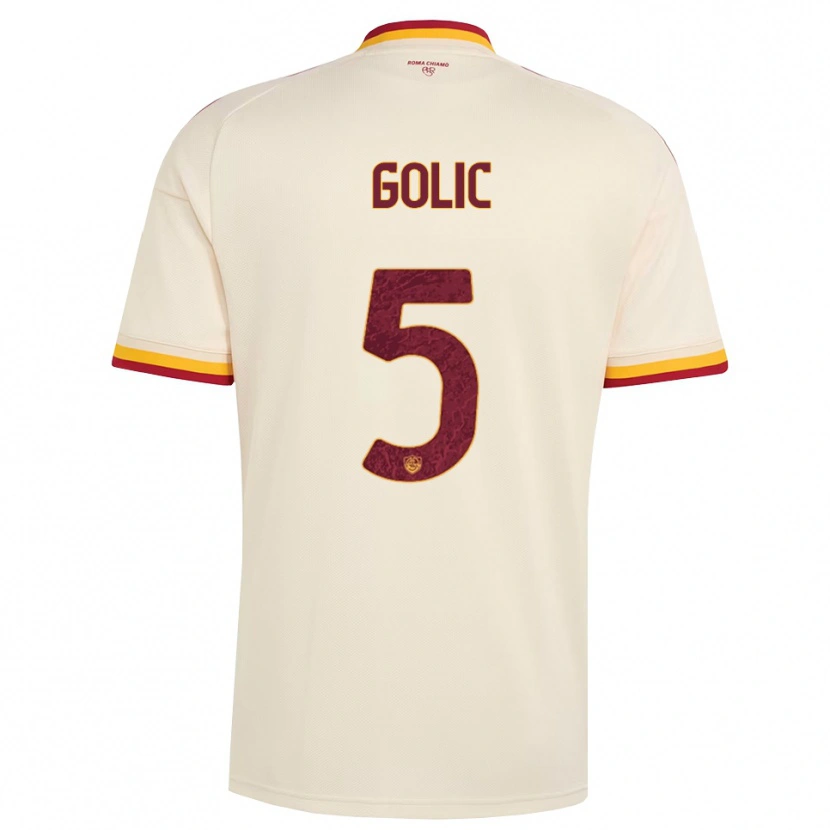 Danxen Herren Lovro Golic #5 Champagner Rot Gelb Auswärtstrikot Trikot 2026/27 T-Shirt Schweiz
