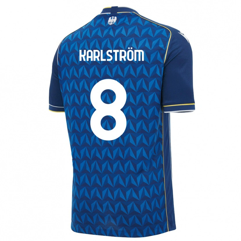 Danxen Herren Jesper Karlström #8 Königsblau Weiß Blau Auswärtstrikot Trikot 2026/27 T-Shirt Schweiz