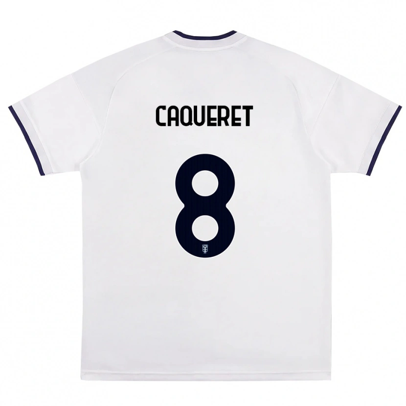 Danxen Herren Maxence Caqueret #8 Weiß Rot Königsblau Auswärtstrikot Trikot 2026/27 T-Shirt Schweiz