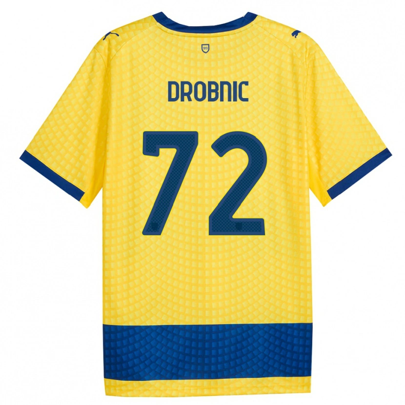Danxen Herren Dominik Drobnic #72 Gelb Blau Schwarz Auswärtstrikot Trikot 2026/27 T-Shirt Schweiz