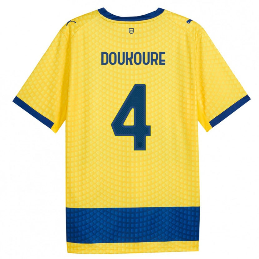 Danxen Herren Vamoussa Doukoure #4 Gelb Blau Schwarz Auswärtstrikot Trikot 2026/27 T-Shirt Schweiz