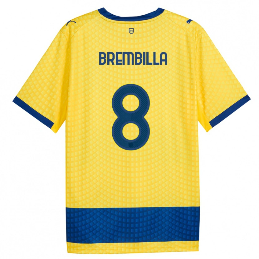 Danxen Herren Cristiano Brembilla #8 Gelb Blau Schwarz Auswärtstrikot Trikot 2026/27 T-Shirt Schweiz