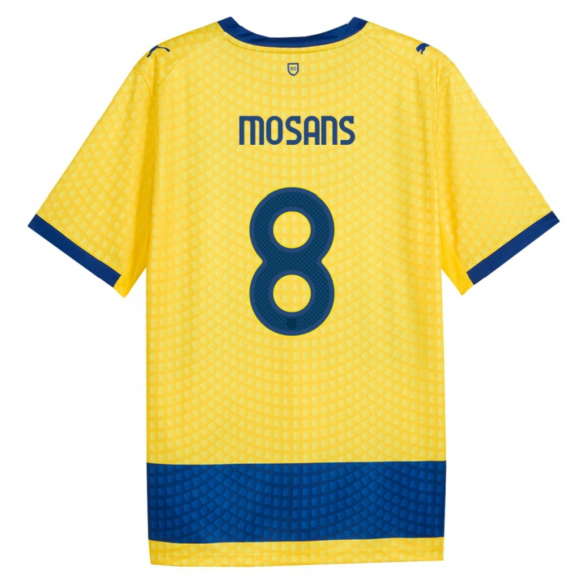 Danxen Herren Kristaps Mosans #8 Gelb Blau Schwarz Auswärtstrikot Trikot 2026/27 T-Shirt Schweiz