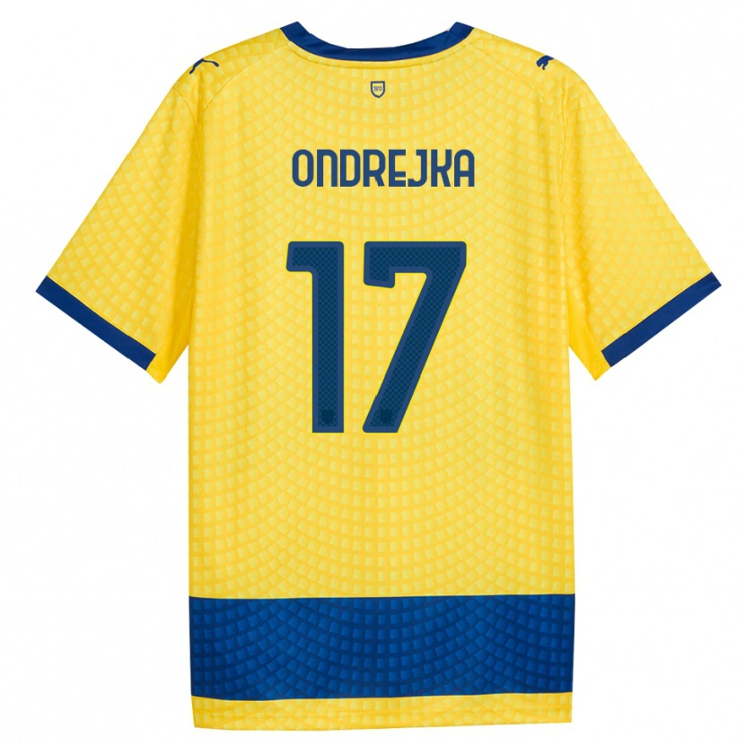 Danxen Herren Jacob Ondrejka #17 Gelb Blau Schwarz Auswärtstrikot Trikot 2026/27 T-Shirt Schweiz
