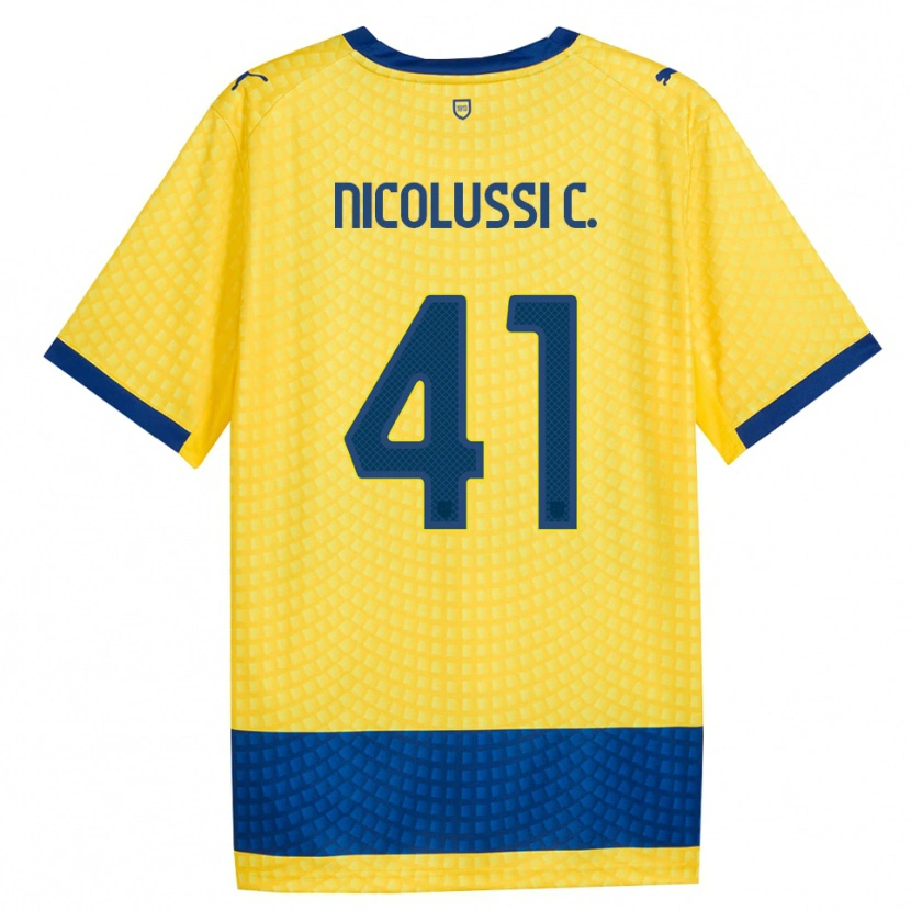 Danxen Herren Hans Nicolussi Caviglia #41 Gelb Blau Schwarz Auswärtstrikot Trikot 2026/27 T-Shirt Schweiz