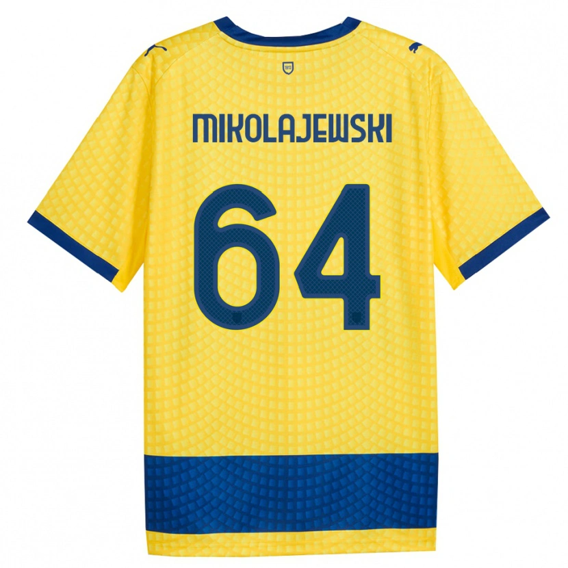 Danxen Herren Daniel Mikolajewski #64 Gelb Blau Schwarz Auswärtstrikot Trikot 2026/27 T-Shirt Schweiz