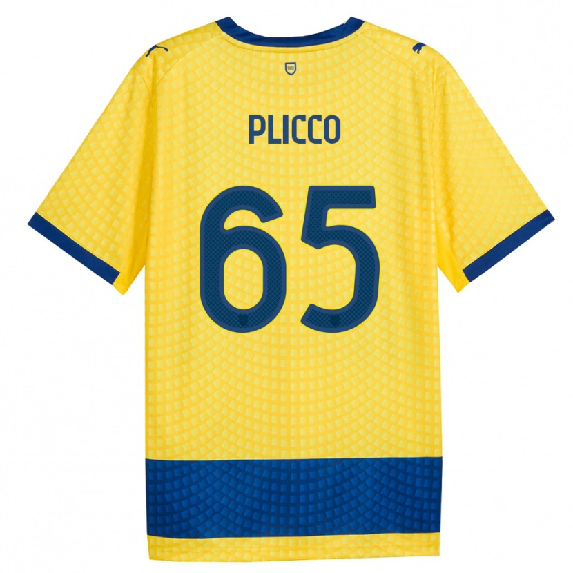 Danxen Herren Elia Plicco #65 Gelb Blau Schwarz Auswärtstrikot Trikot 2026/27 T-Shirt Schweiz