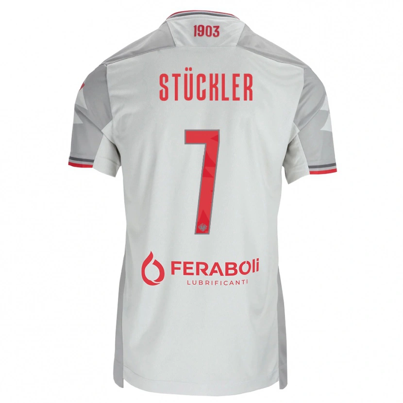 Danxen Herren David Stückler #7 Grau Weiß Rot Auswärtstrikot Trikot 2026/27 T-Shirt Schweiz