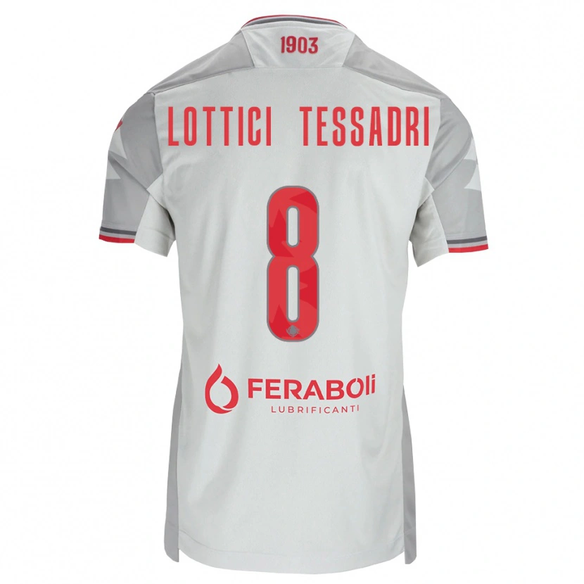 Danxen Herren Simone Lottici Tessadri #8 Grau Weiß Rot Auswärtstrikot Trikot 2026/27 T-Shirt Schweiz