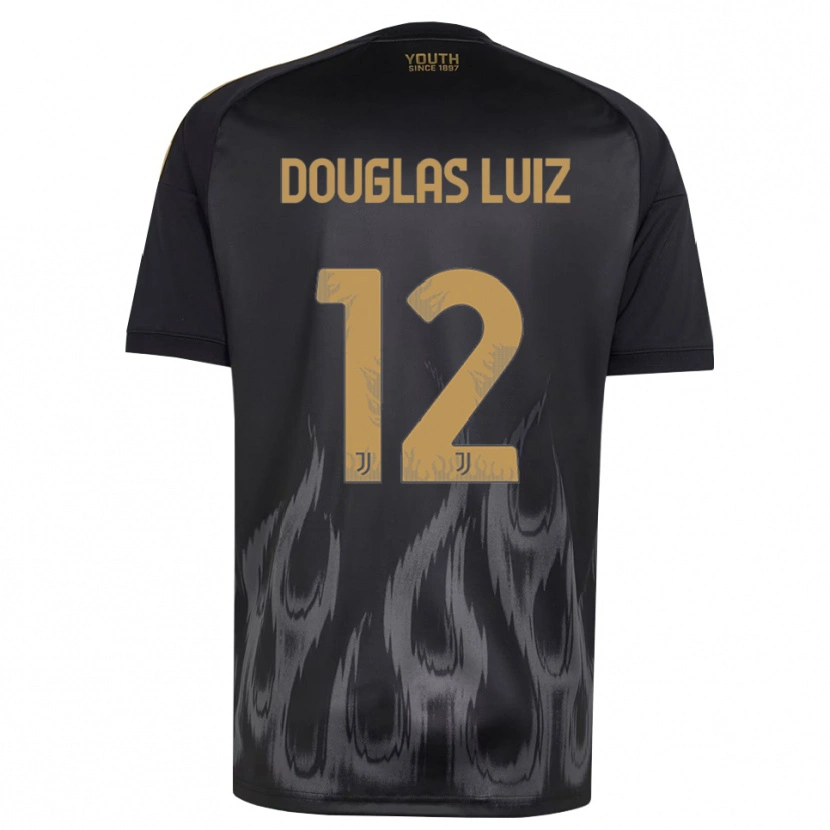 Danxen Herren Douglas Luiz #12 Schwarz Braun Ausweichtrikot Trikot 2026/27 T-Shirt Schweiz