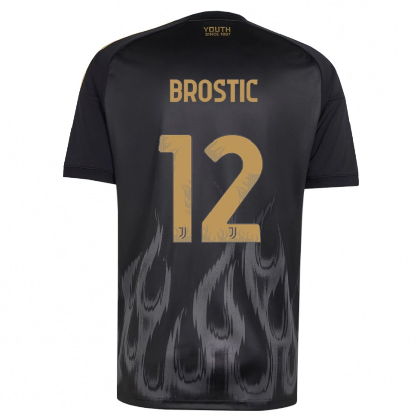 Danxen Herren Gabriel Broștic #12 Schwarz Braun Ausweichtrikot Trikot 2026/27 T-Shirt Schweiz