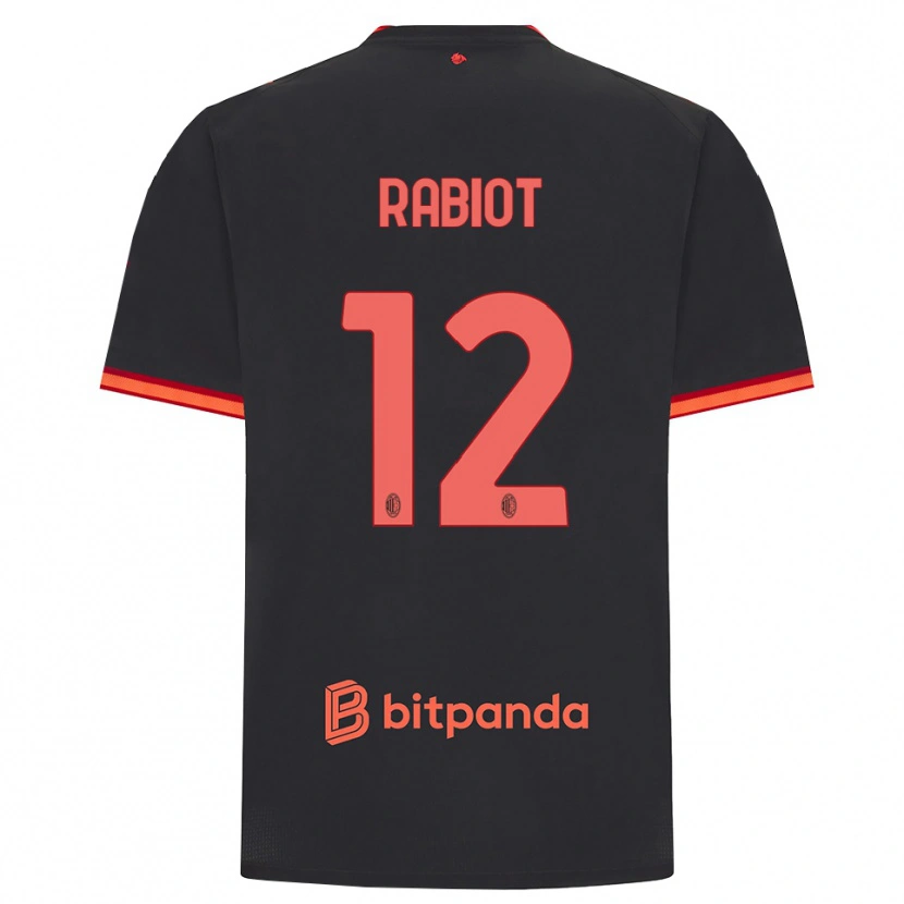 Danxen Herren Adrien Rabiot #12 Schwarz Rot Ausweichtrikot Trikot 2026/27 T-Shirt Schweiz