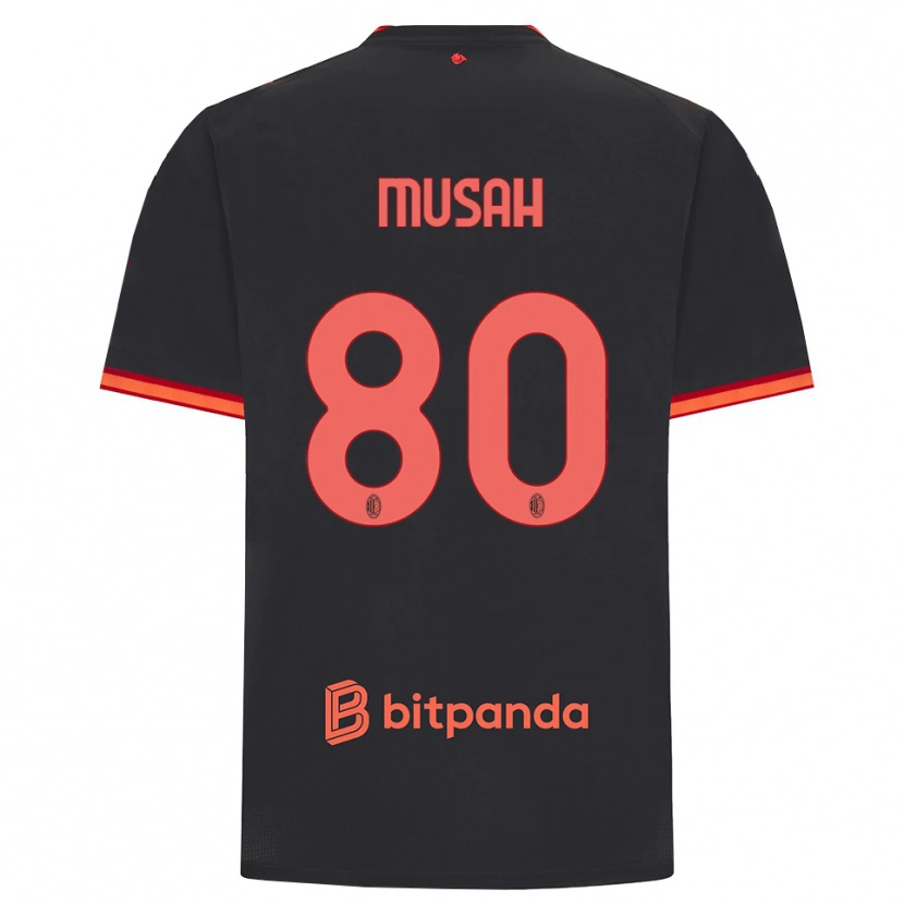 Danxen Herren Yunus Musah #80 Schwarz Rot Ausweichtrikot Trikot 2026/27 T-Shirt Schweiz