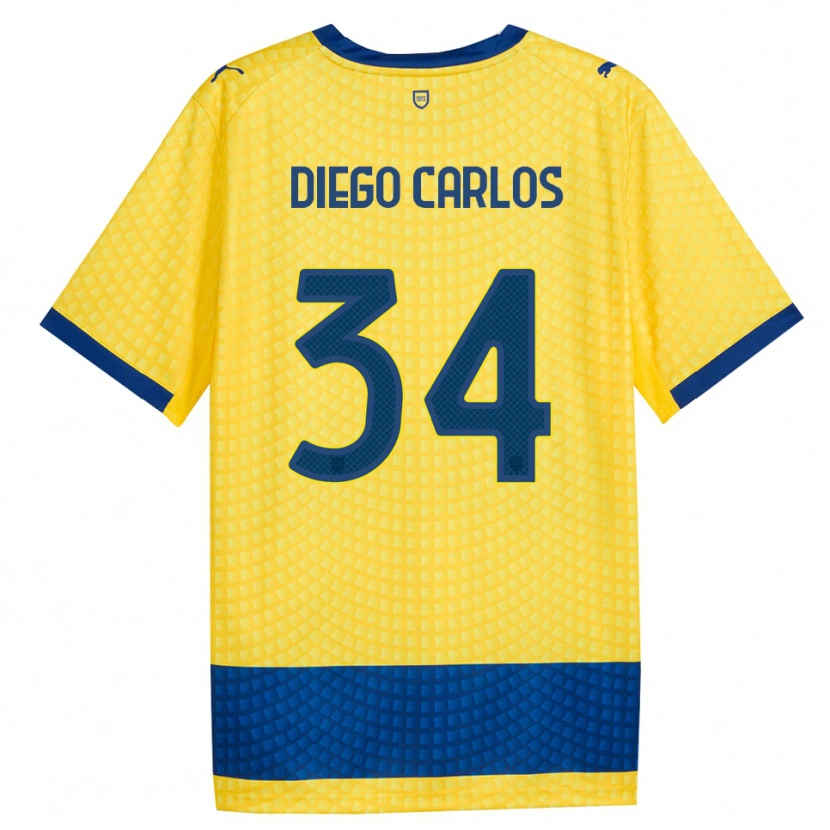 Danxen Herren Diego Carlos #34 Gelb Blau Schwarz Auswärtstrikot Trikot 2026/27 T-Shirt Schweiz