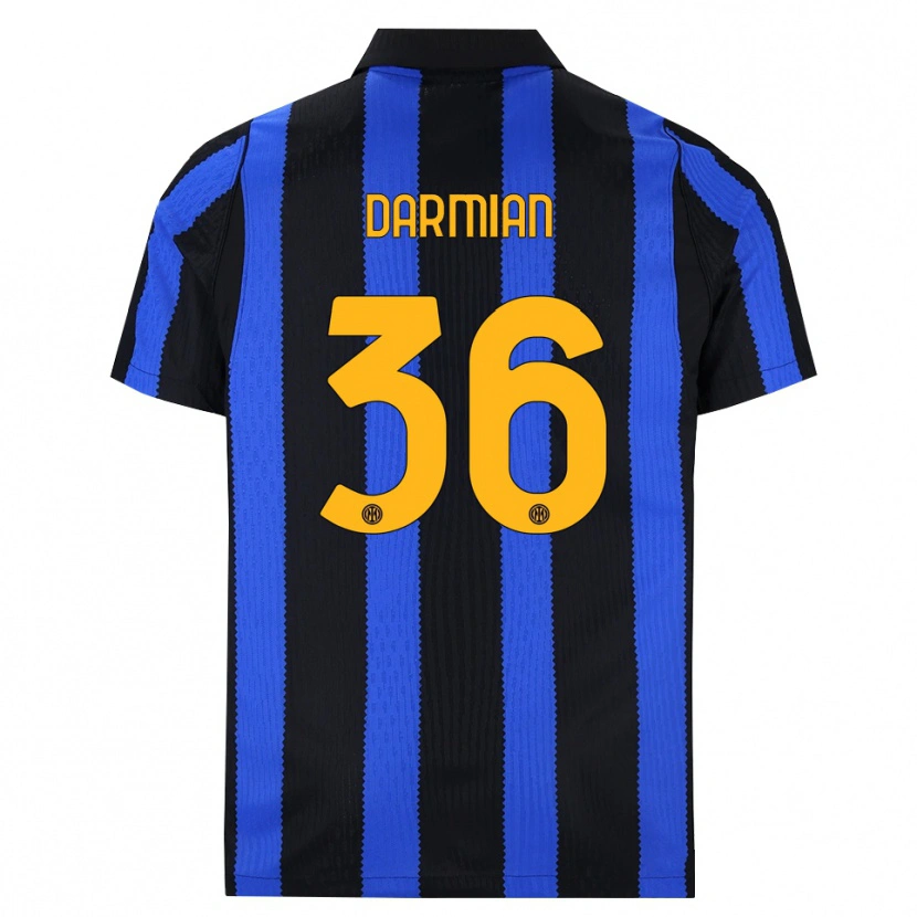 Danxen Damen Matteo Darmian #36 Schwarz Blau Gelb Heimtrikot Trikot 2026/27 T-Shirt Schweiz