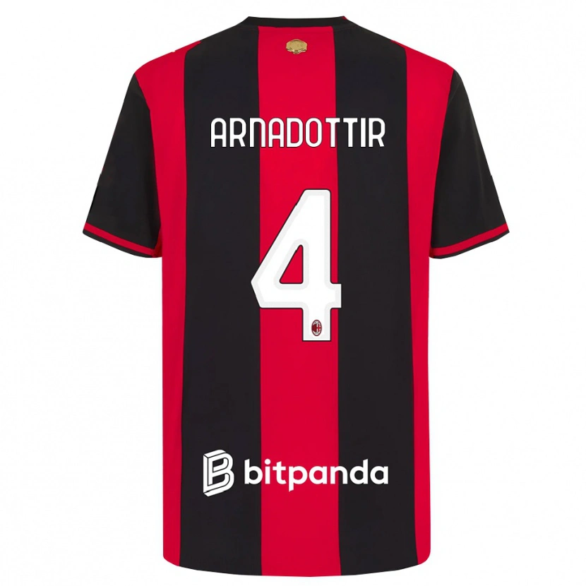 Danxen Damen Guony Arnadottir #4 Rot Schwarz Weiß Heimtrikot Trikot 2026/27 T-Shirt Schweiz