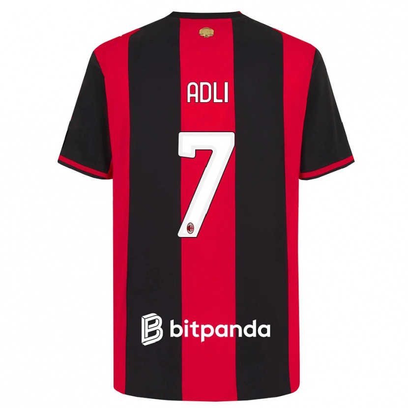 Danxen Damen Yacine Adli #7 Rot Schwarz Weiß Heimtrikot Trikot 2026/27 T-Shirt Schweiz