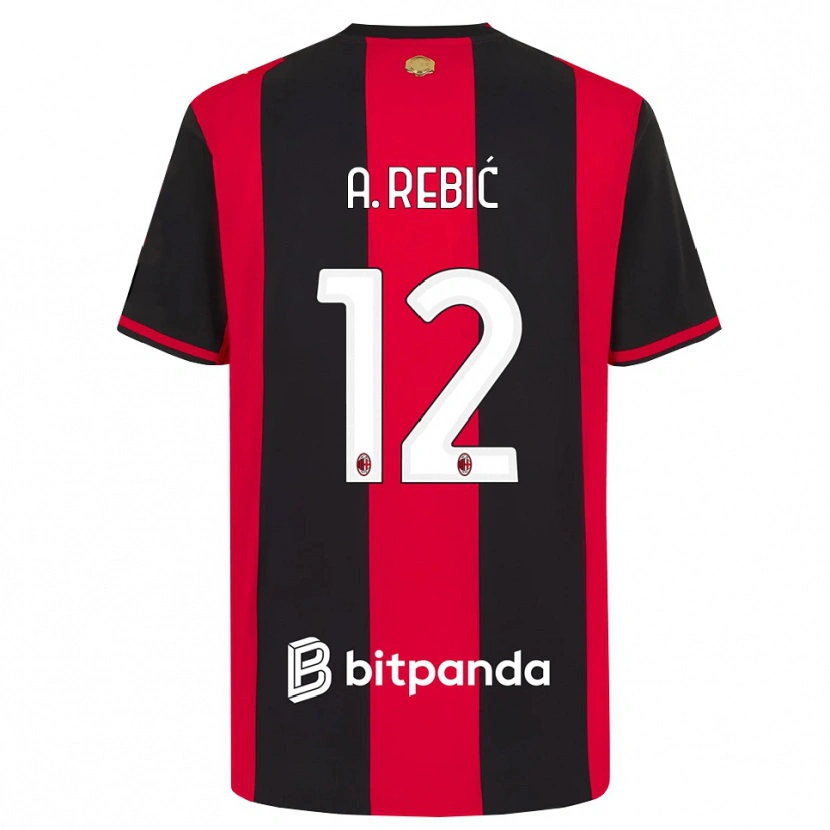 Danxen Damen Ante Rebic #12 Rot Schwarz Weiß Heimtrikot Trikot 2026/27 T-Shirt Schweiz