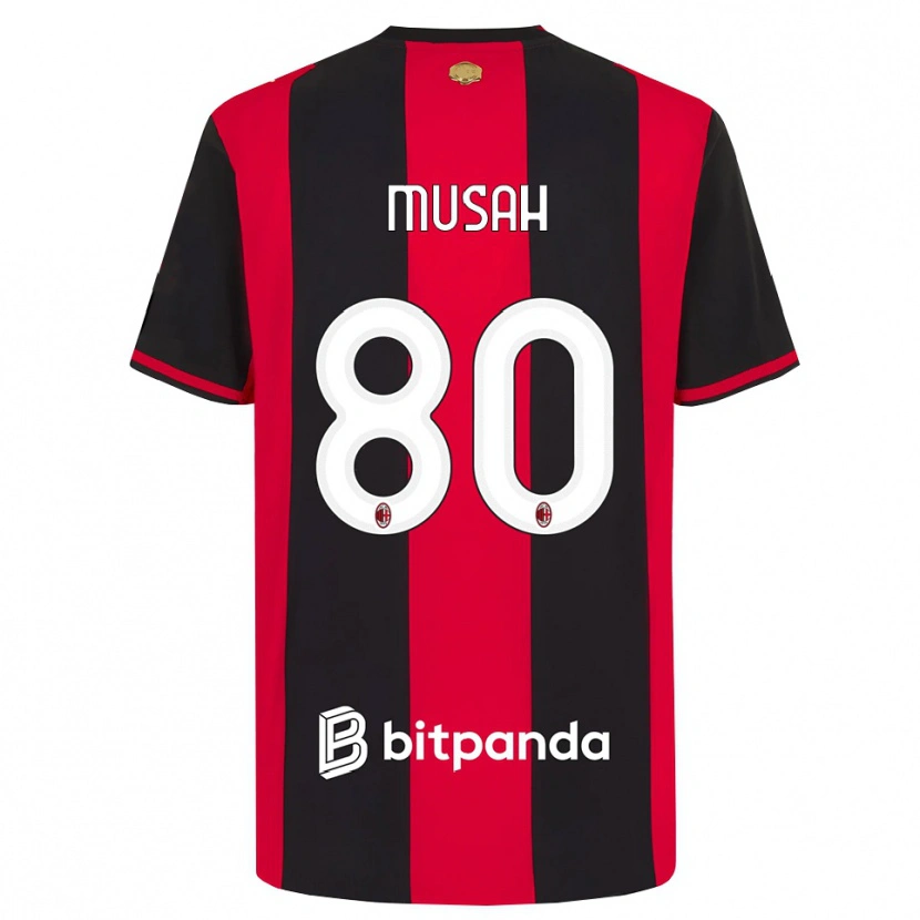Danxen Damen Yunus Musah #80 Rot Schwarz Weiß Heimtrikot Trikot 2026/27 T-Shirt Schweiz
