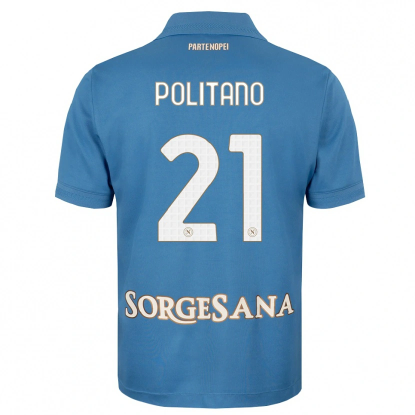 Danxen Damen Matteo Politano #21 Nebelblau Weiß Heimtrikot Trikot 2026/27 T-Shirt Schweiz