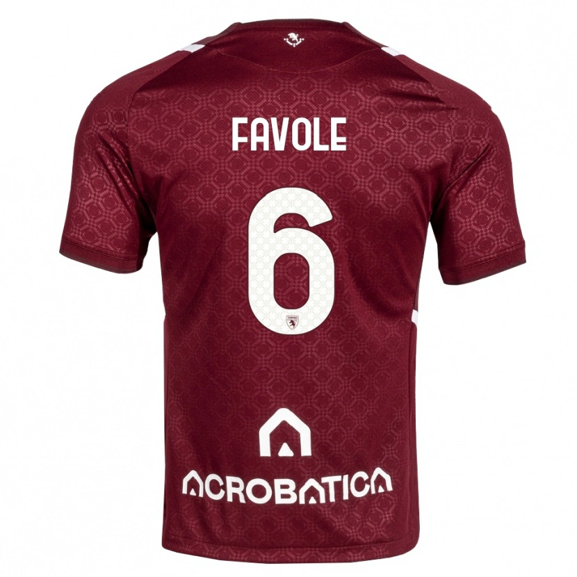 Danxen Damen Stefania Favole #6 Burgund Weiß Heimtrikot Trikot 2026/27 T-Shirt Schweiz