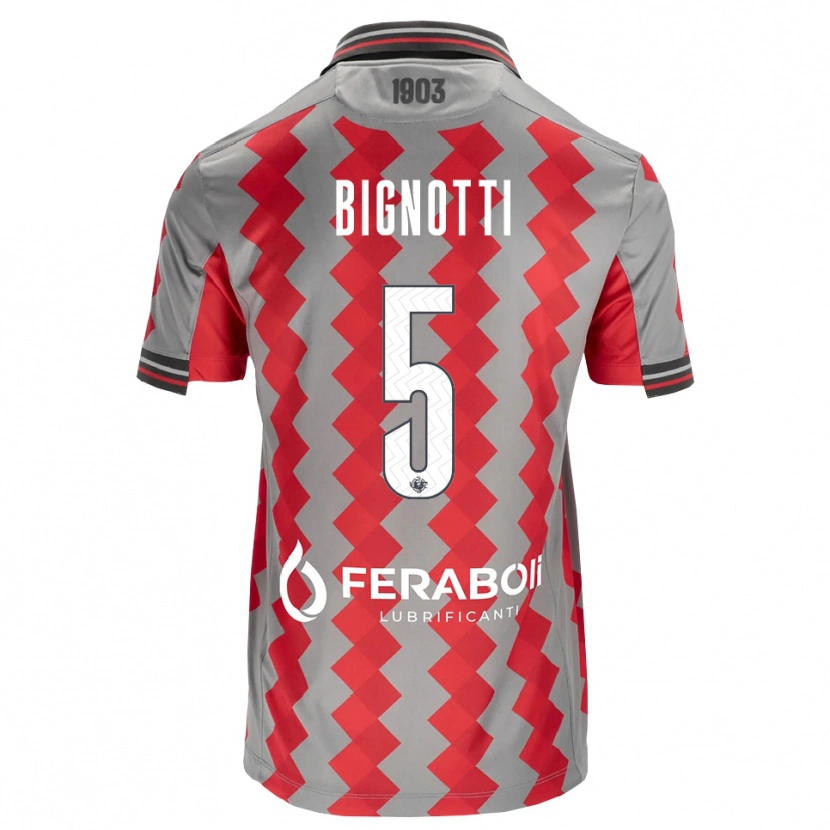 Danxen Damen Francesco Bignotti #5 Grau Rot Weiß Heimtrikot Trikot 2026/27 T-Shirt Schweiz