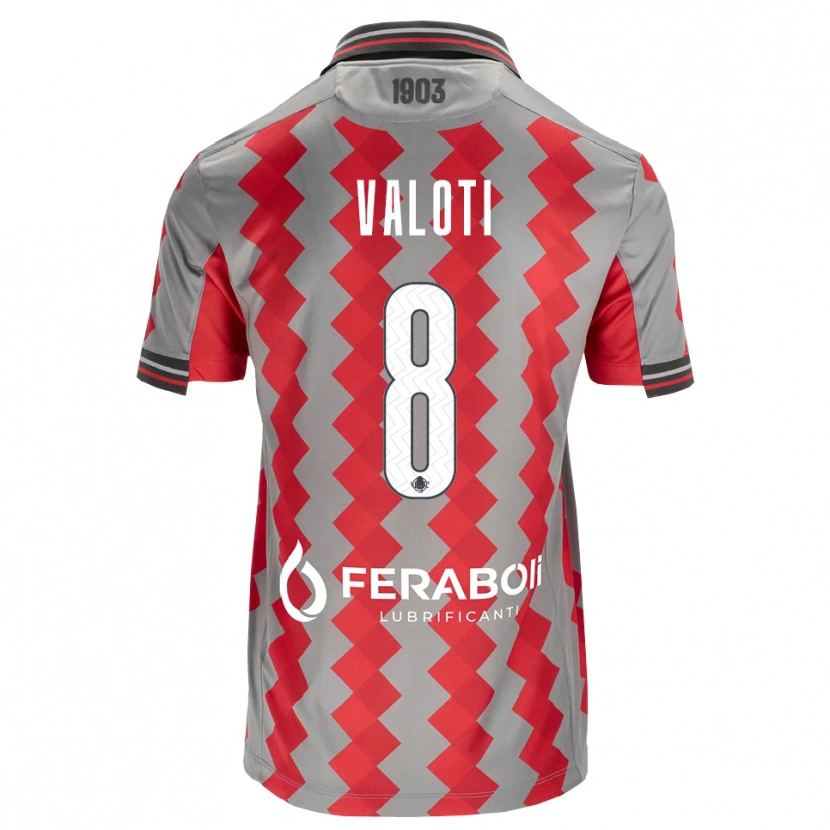 Danxen Damen Mattia Valoti #8 Grau Rot Weiß Heimtrikot Trikot 2026/27 T-Shirt Schweiz