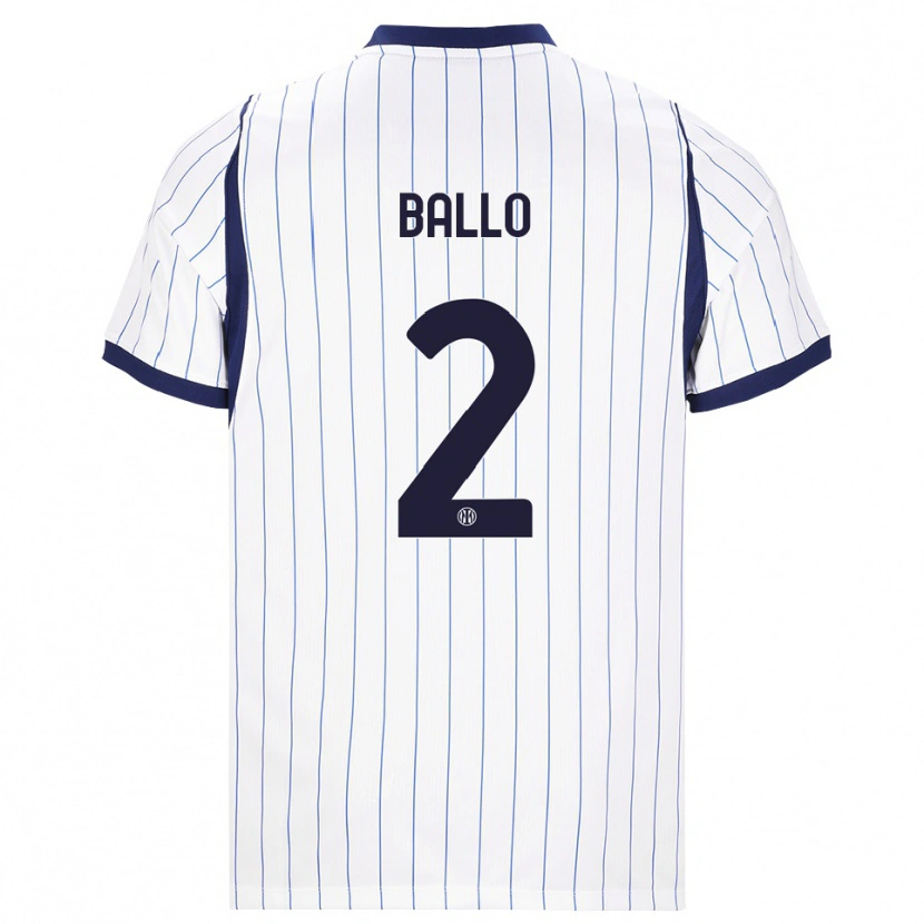 Danxen Damen Lamine Ballo #2 Weiß Dunkelblau Auswärtstrikot Trikot 2026/27 T-Shirt Schweiz