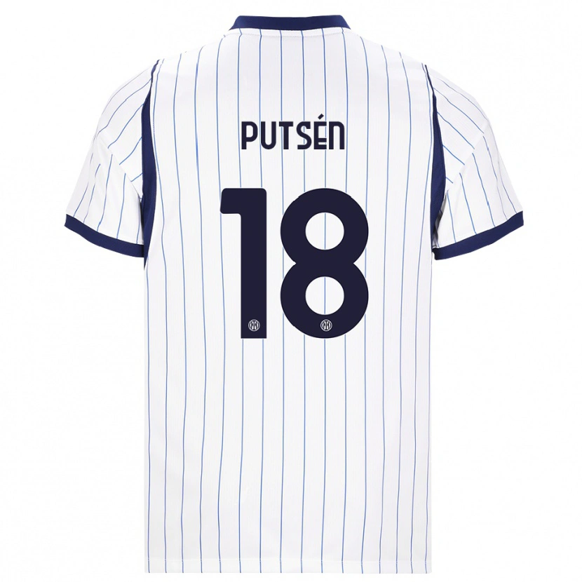 Danxen Damen Dino Putsén #18 Weiß Dunkelblau Auswärtstrikot Trikot 2026/27 T-Shirt Schweiz