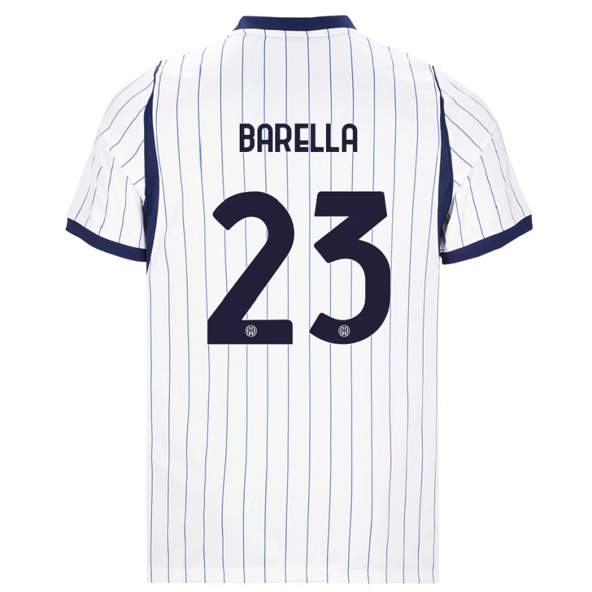 Danxen Damen Nicolò Barella #23 Weiß Dunkelblau Auswärtstrikot Trikot 2026/27 T-Shirt Schweiz
