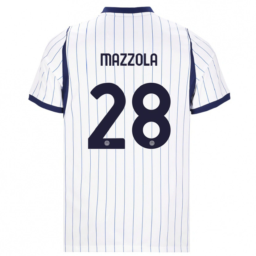 Danxen Damen Giuseppe Mazzola #28 Weiß Dunkelblau Auswärtstrikot Trikot 2026/27 T-Shirt Schweiz