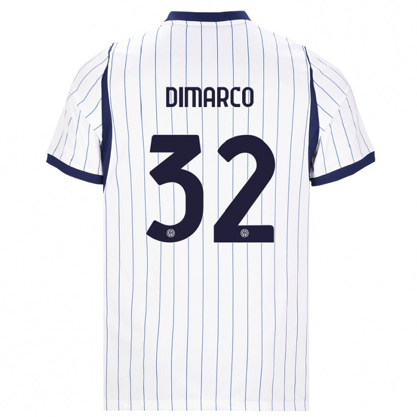 Danxen Damen Federico Dimarco #32 Weiß Dunkelblau Auswärtstrikot Trikot 2026/27 T-Shirt Schweiz