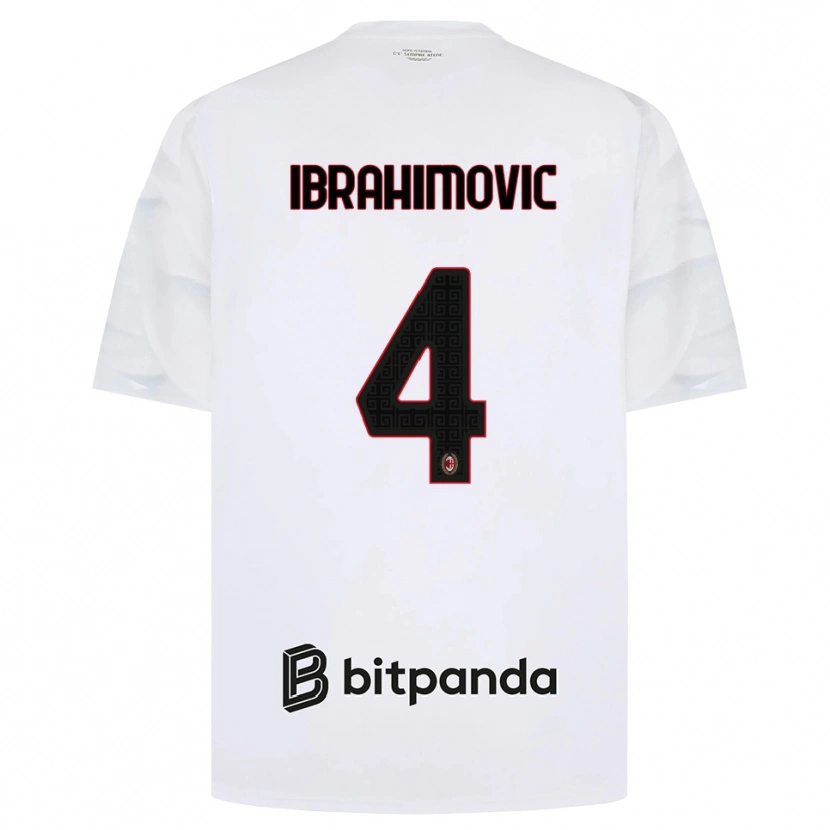 Danxen Damen Vincent Ibrahimović #4 Weiß Rot Schwarz Auswärtstrikot Trikot 2026/27 T-Shirt Schweiz