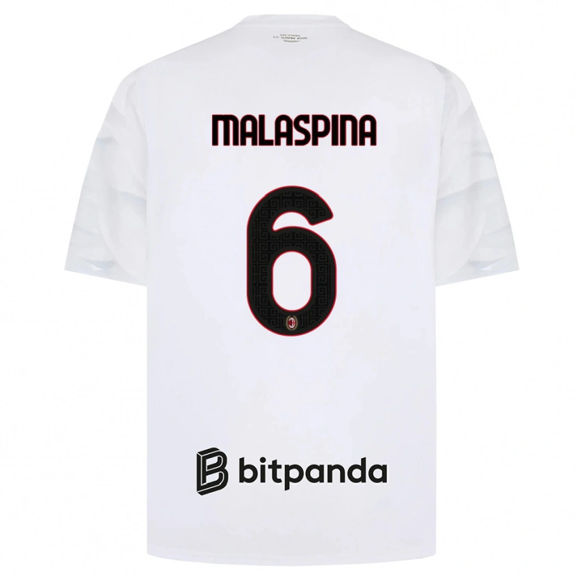 Danxen Damen Mattia Malaspina #6 Weiß Rot Schwarz Auswärtstrikot Trikot 2026/27 T-Shirt Schweiz