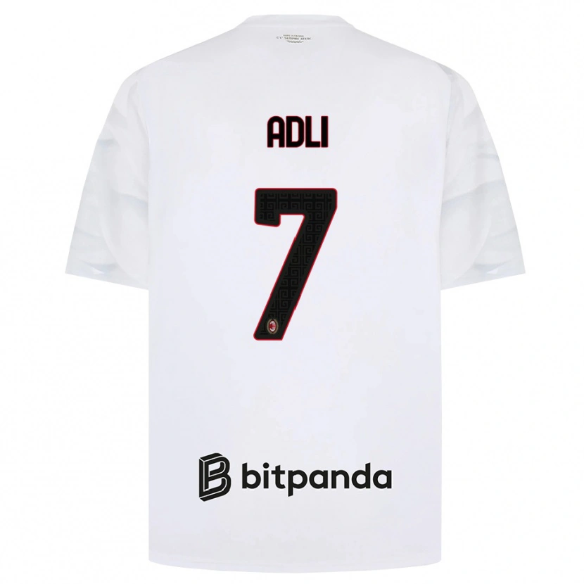 Danxen Damen Yacine Adli #7 Weiß Rot Schwarz Auswärtstrikot Trikot 2026/27 T-Shirt Schweiz