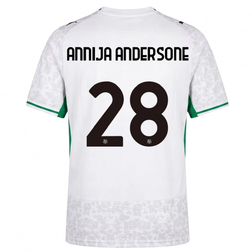 Danxen Damen Gabriela Annija Andersone #28 Weiß Schwarz Grün Auswärtstrikot Trikot 2026/27 T-Shirt Schweiz