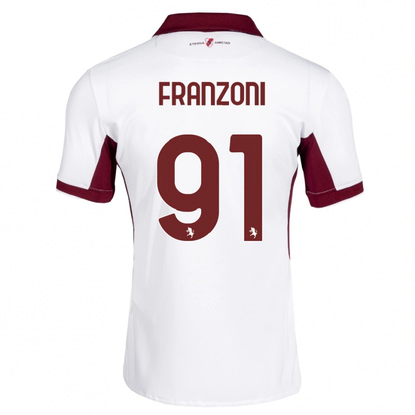 Danxen Damen Nicolò Franzoni #91 Burgund Weiß Rot Auswärtstrikot Trikot 2026/27 T-Shirt Schweiz