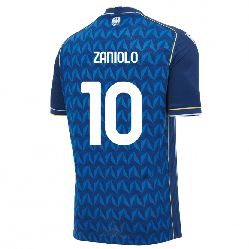 Danxen Damen Nicolò Zaniolo #10 Königsblau Weiß Blau Auswärtstrikot Trikot 2026/27 T-Shirt Schweiz