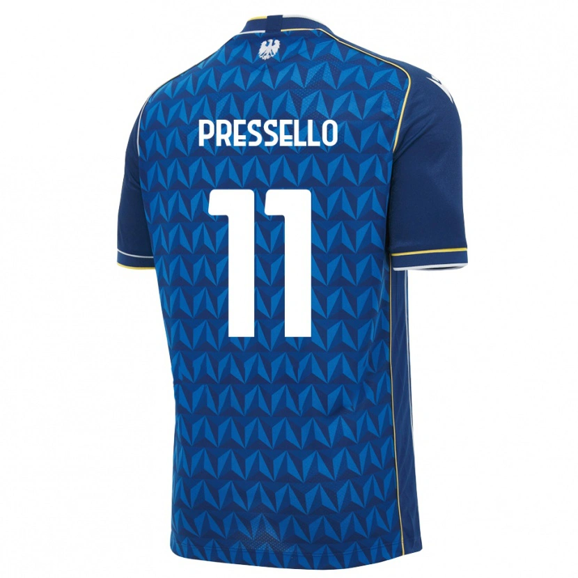 Danxen Damen Matteo Pressello #11 Königsblau Weiß Blau Auswärtstrikot Trikot 2026/27 T-Shirt Schweiz